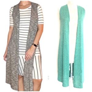 LULAROE Green Long Vest